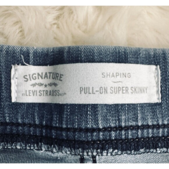 Signature Levi Strauss Shaping Pull On Skinny Jeans 8/29 Womens Measures 29 x 28 - Picture 3 of 8